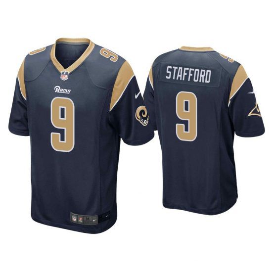Men Los Angeles Rams #9 Matthew Stafford Nike Navy Game NFL Jersey